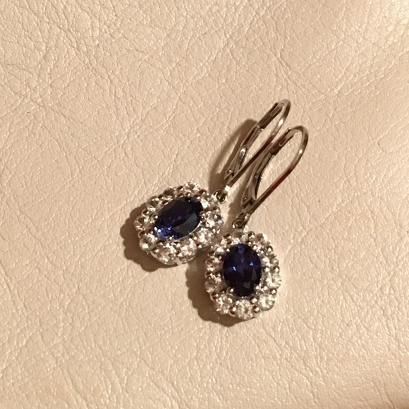 Kay Jewelers Jewelry Blue White Sapphire Earrings In Sterling 925